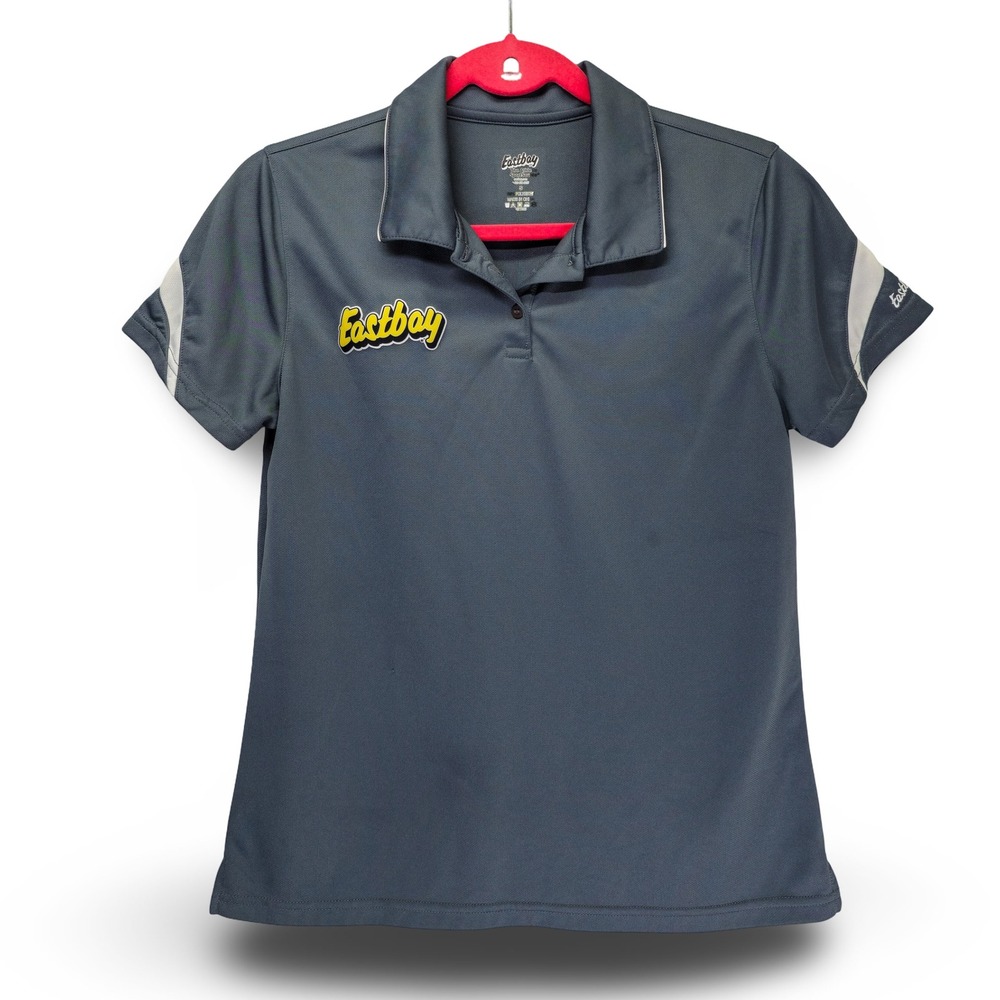 Eastbay‎ Polo Shirt Womens Small Gray Performance Mesh Athletic Short Sleeve EX
